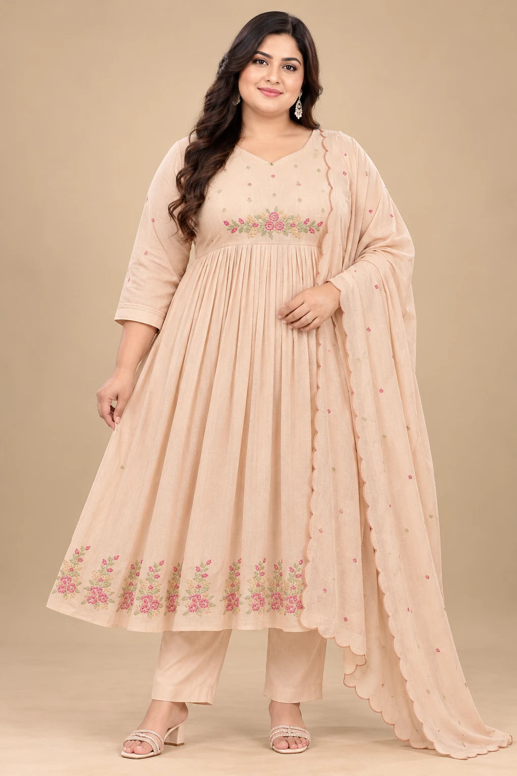 Plus Size Thread Emporidary Mulchantheri 3pcs Set