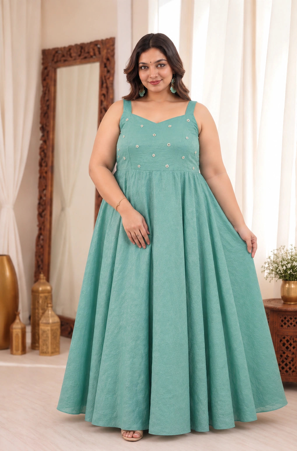 Plus Size Crunchy Silk With Over Jacket 3pcs Set