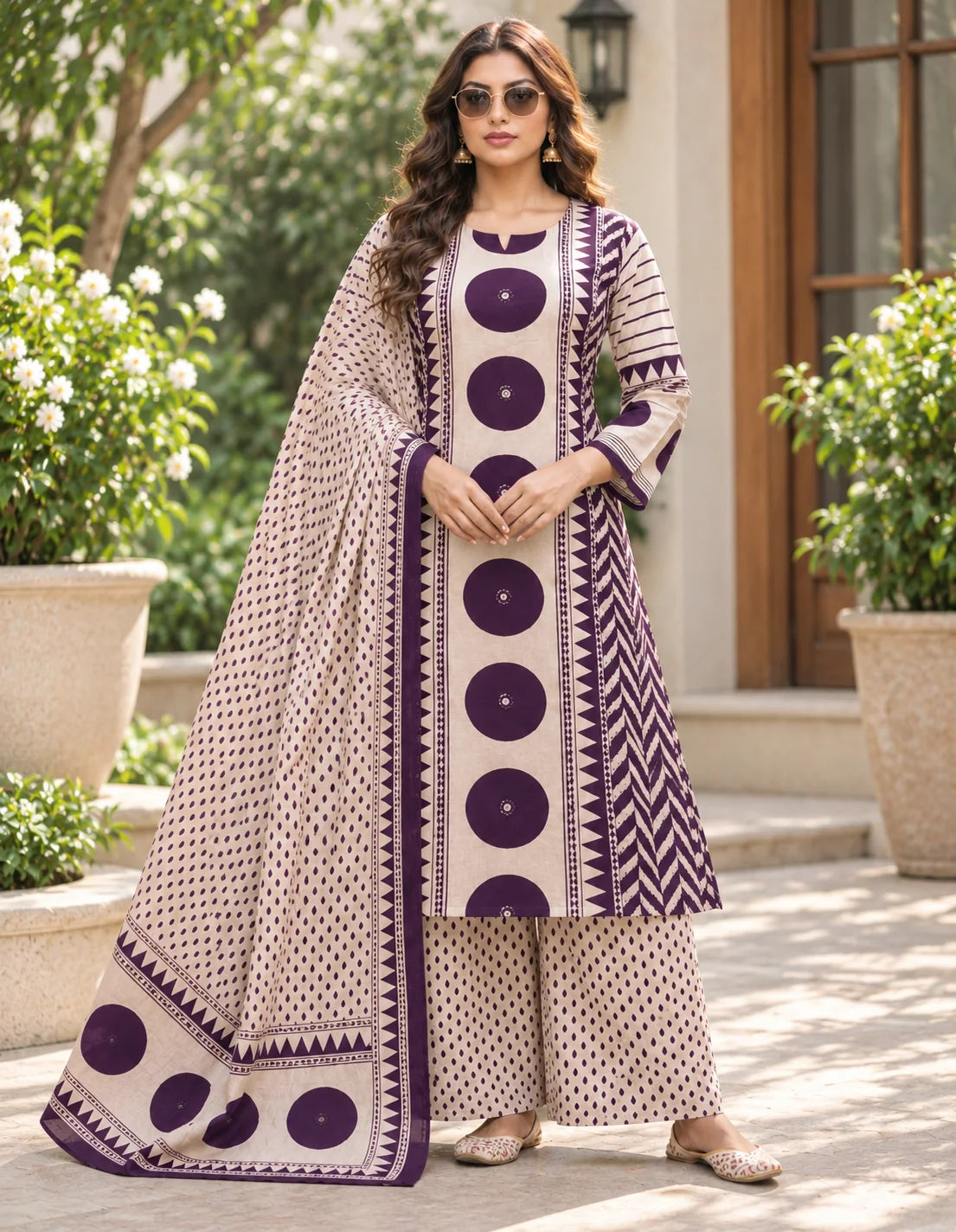 Dhabu Cotton Mirror 3pcs Set