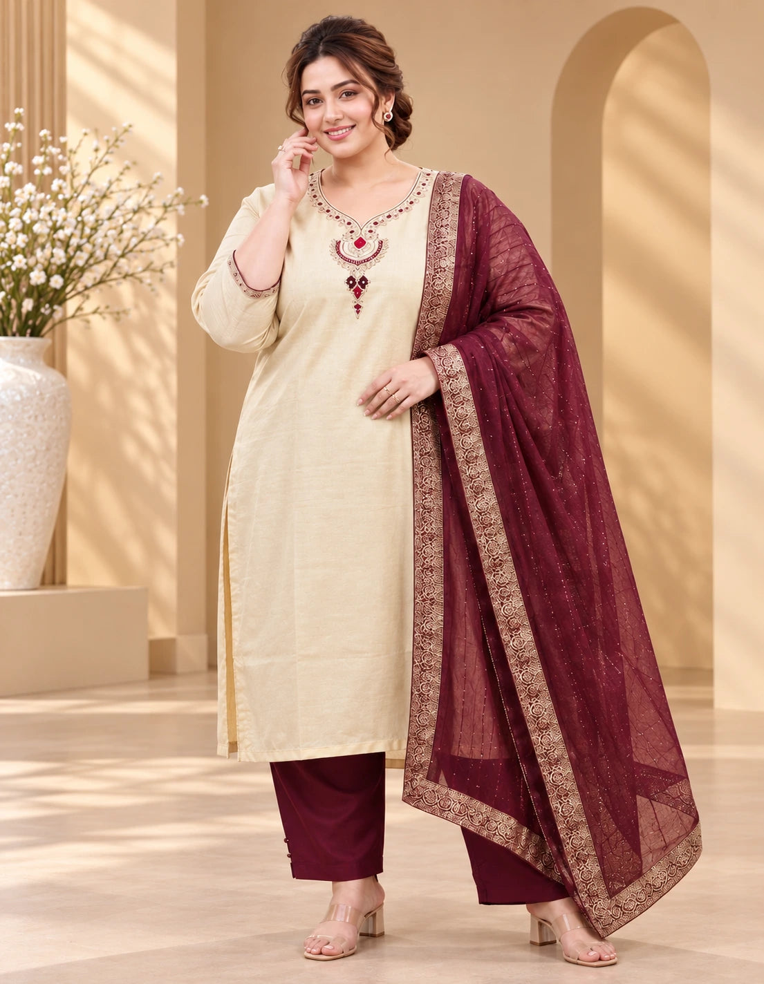 Plus Size Pure Shimmer 3pcs Set