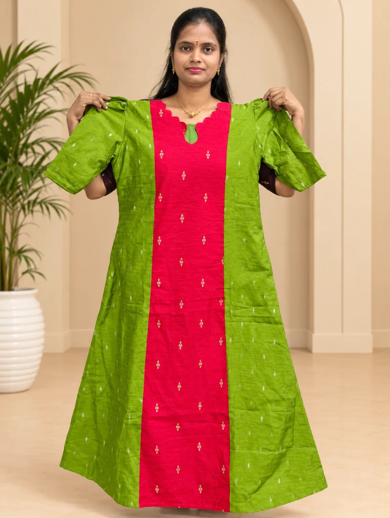 Raw Silk Aline Scalap Design