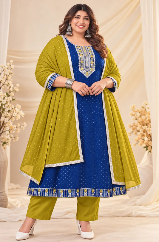 Plus Size Stone Vizhitra Silk Party Wear