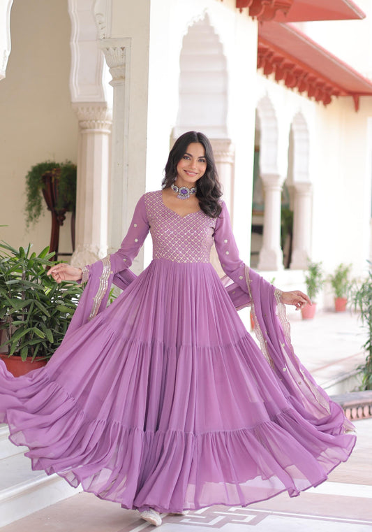 Georgette Gown With Duppata