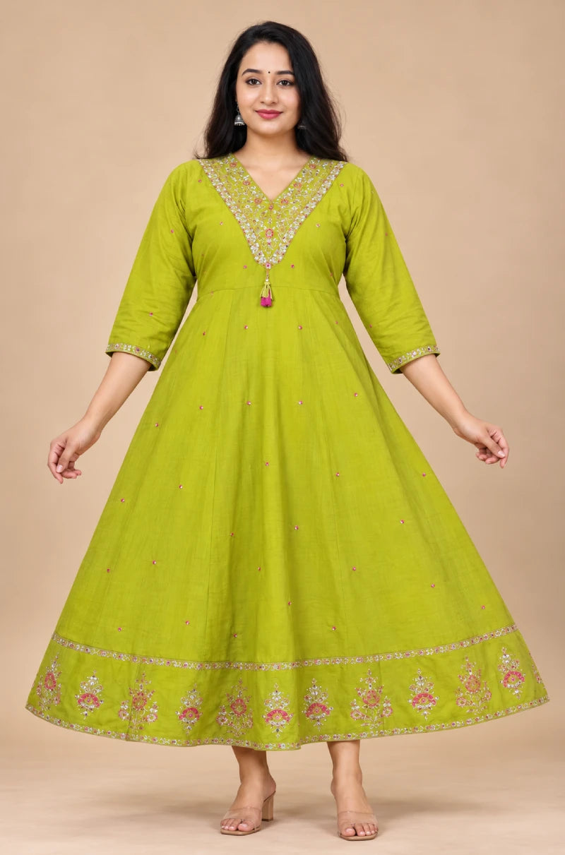 Jaipur Cotton Pannel Cut Anarkali Small Size