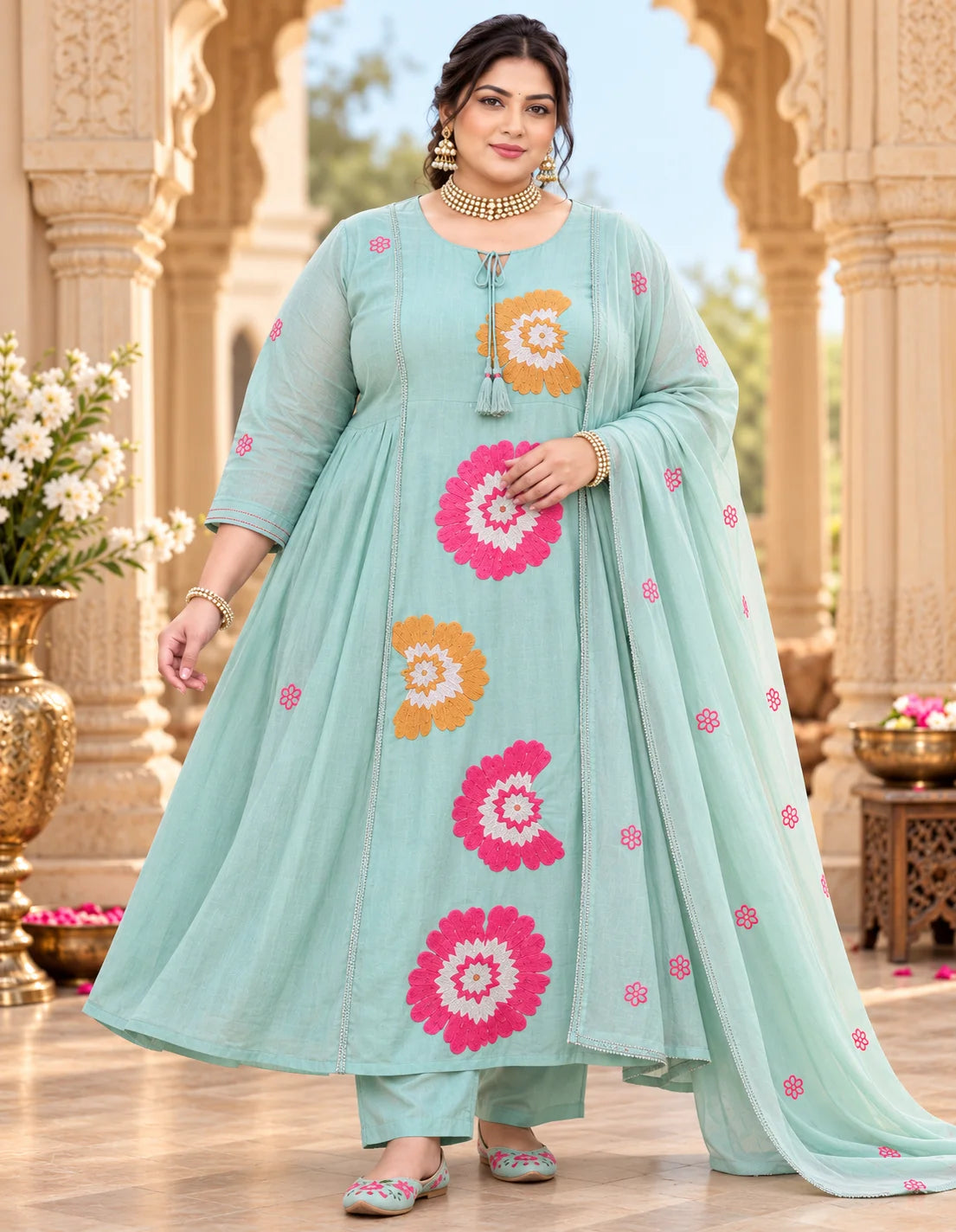 Plus Size Mulchantheri 3pcs Set - Stone Patchwork