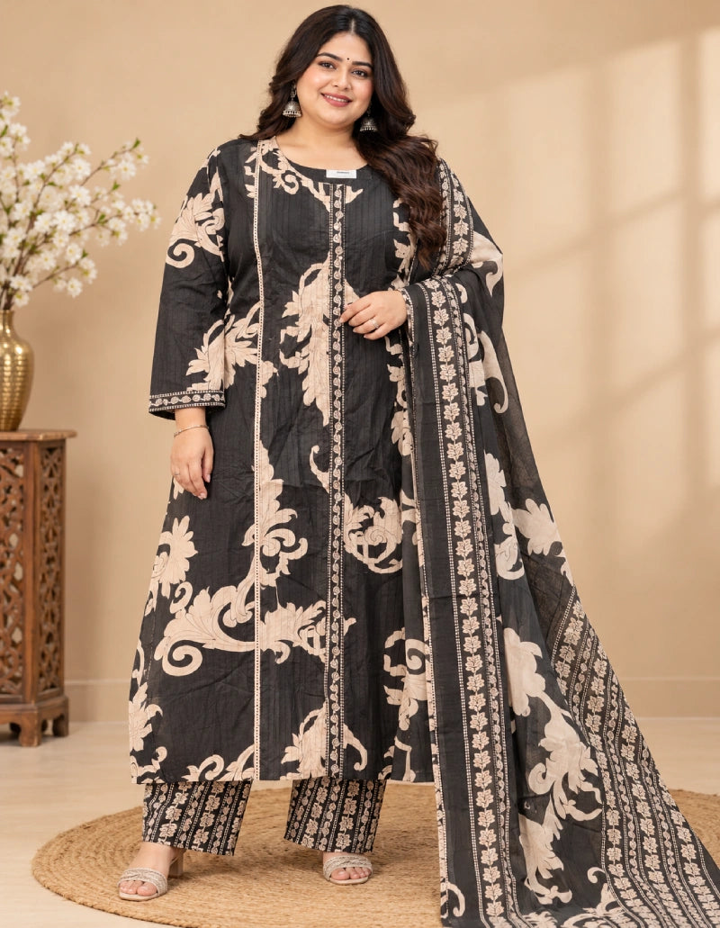 Plus Size Dhabu Cotton 3pcs Set