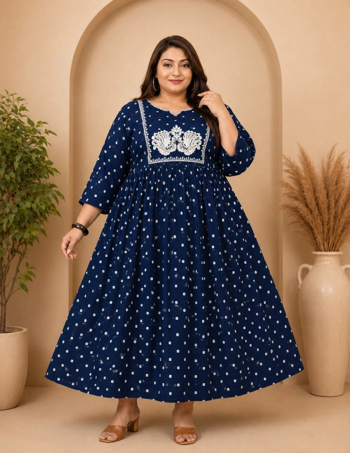 Plus Size Rayon Umbrella Sequence Batchwork