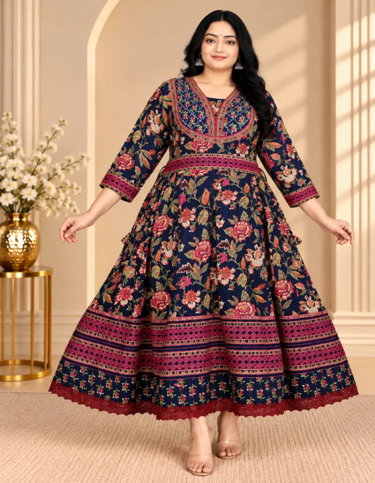 Plus Size Jaipur Umbrella Patchwork
