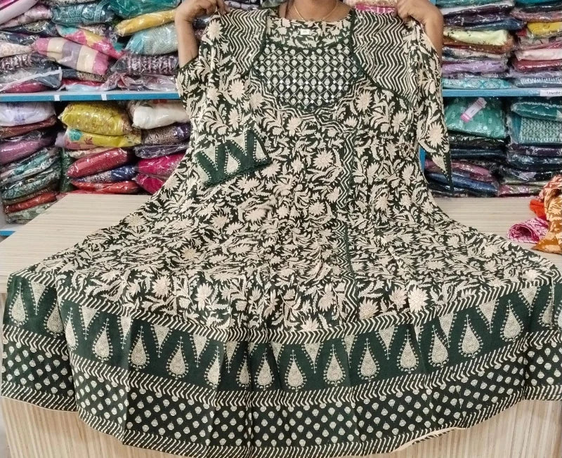 Plus Size Mirror Patch Work Anarkali