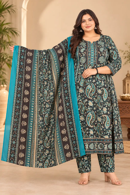 Plus Size Kalamkari Cotton 2pcs Set