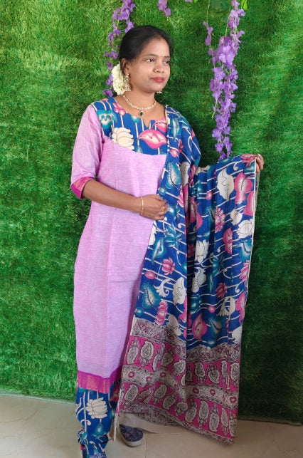 Plus Size Mangalgiri Cotton 3 Piece Set
