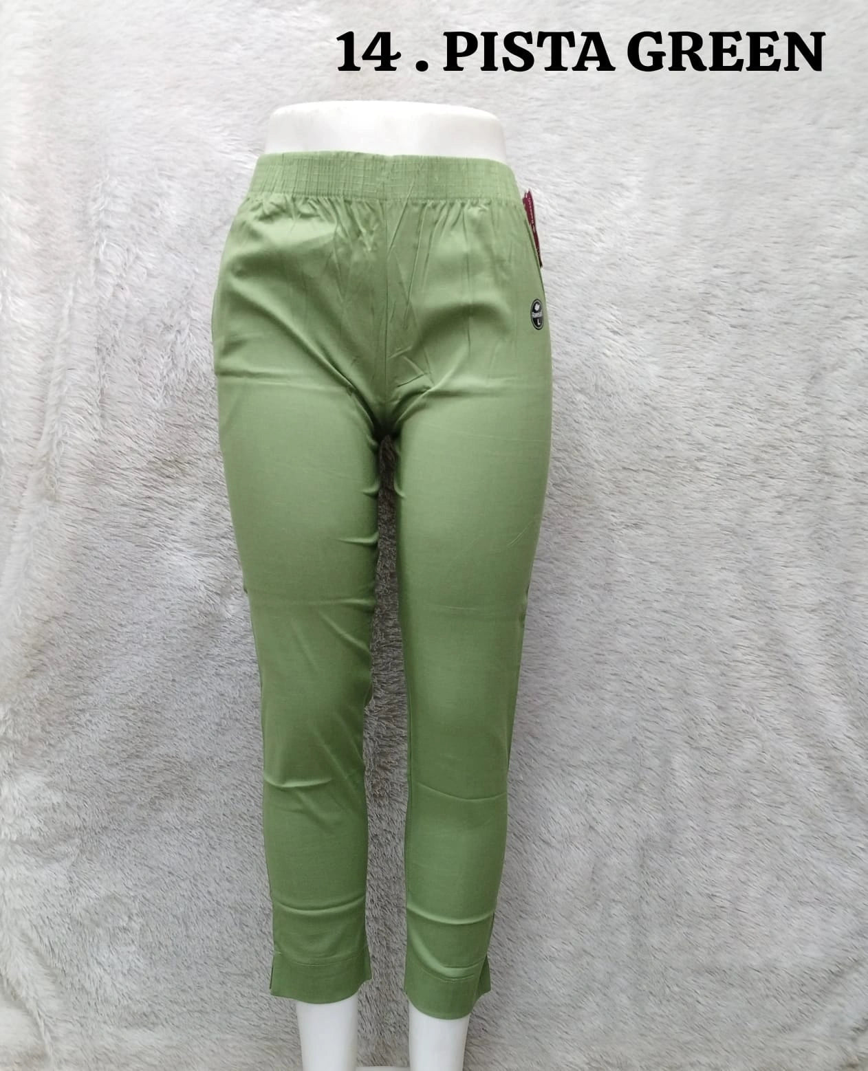 Straight Cotton Pant - Pista Green