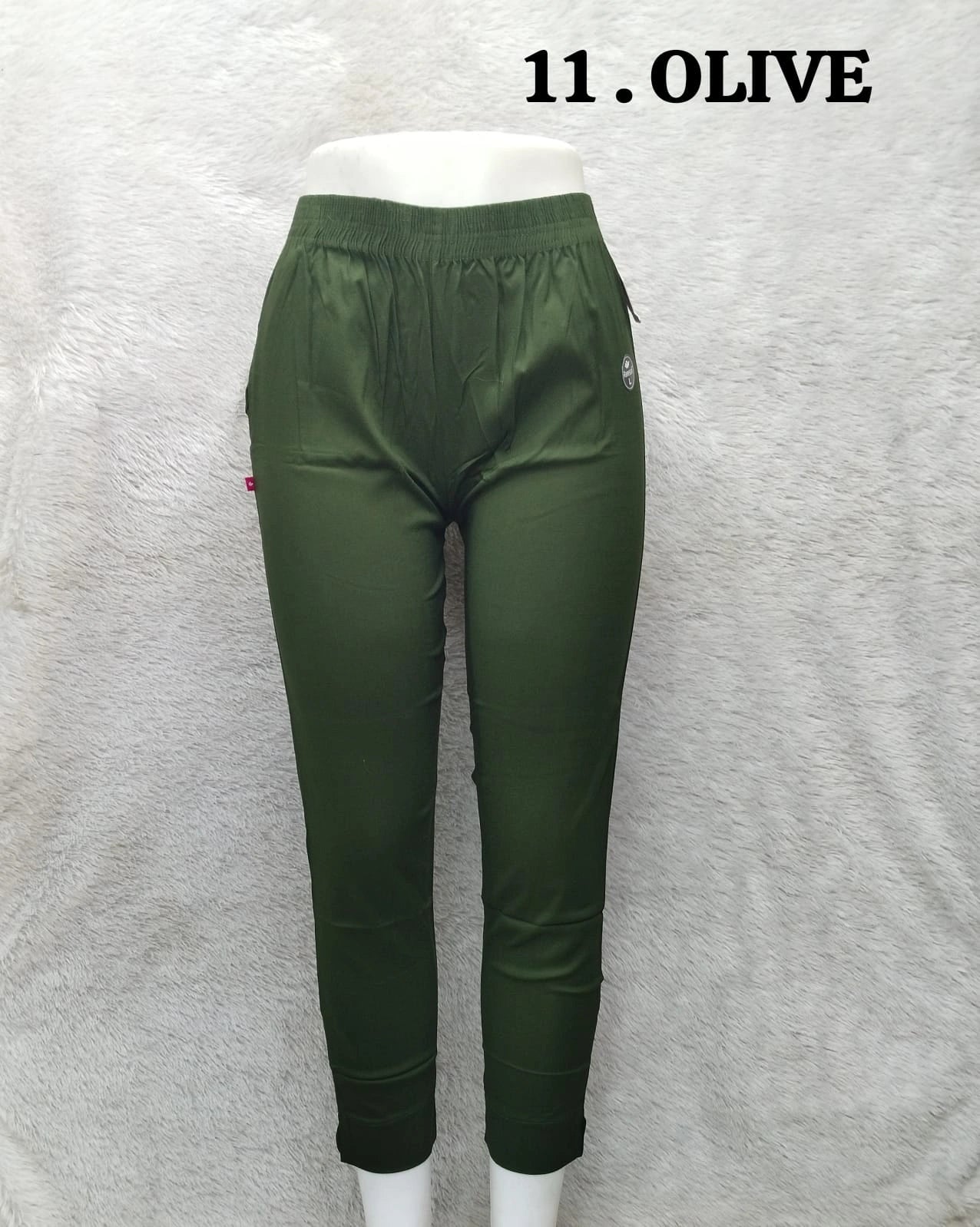 Straight Cotton Pant - Olive