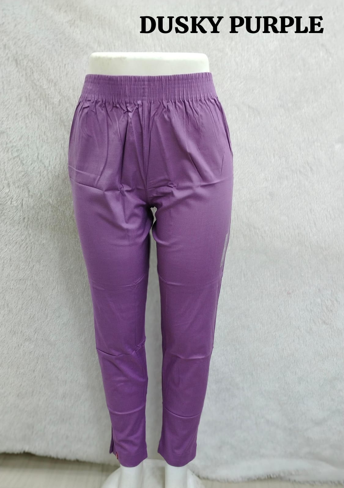 Straight Cotton Pant - Duskey Purple