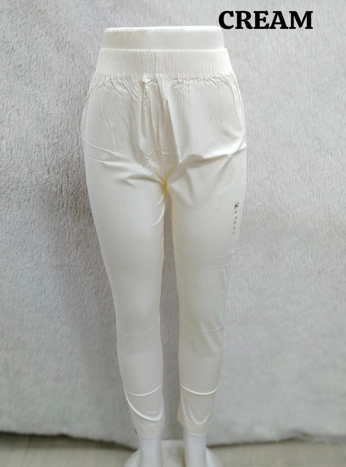 Straight Cotton Pant - Cream