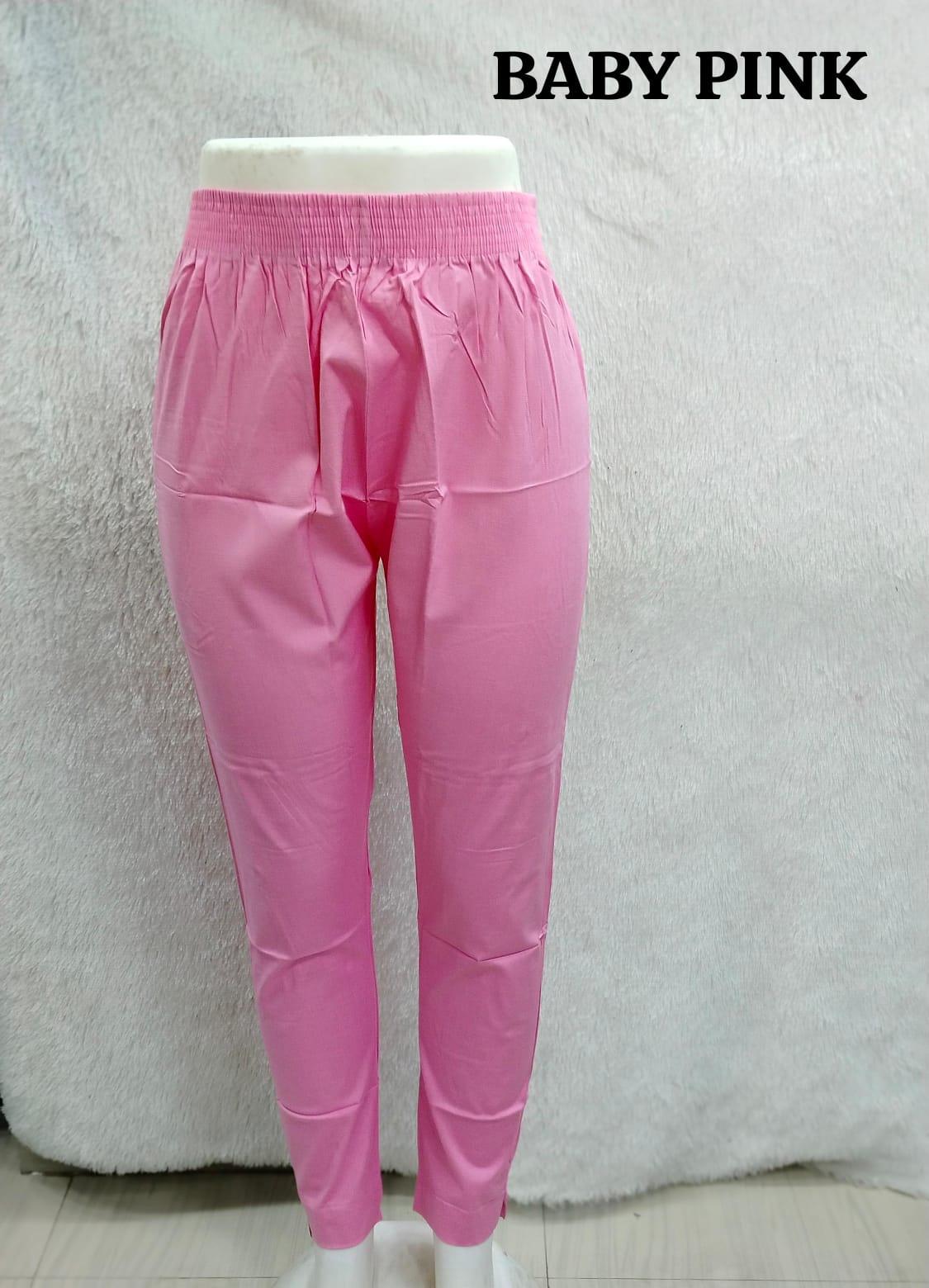 Straight Cotton Pant - Baby Pink