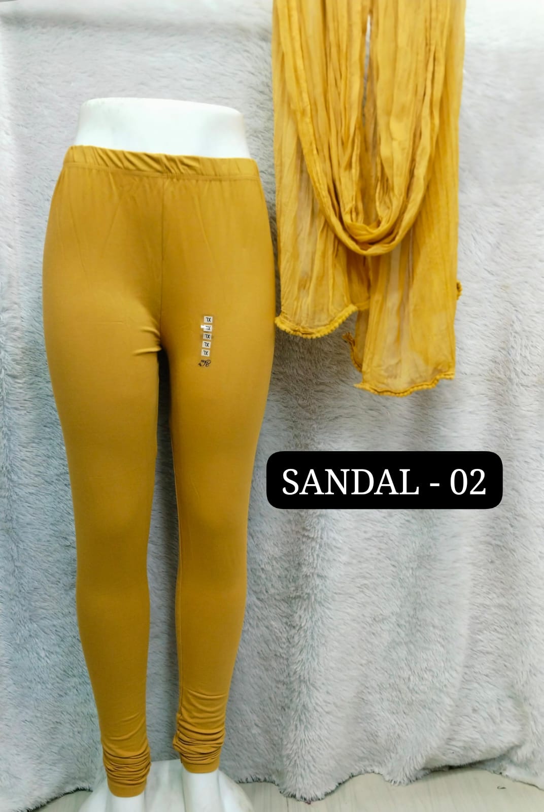 4 Way Leggings & Nazmin Dupatta - Sandal