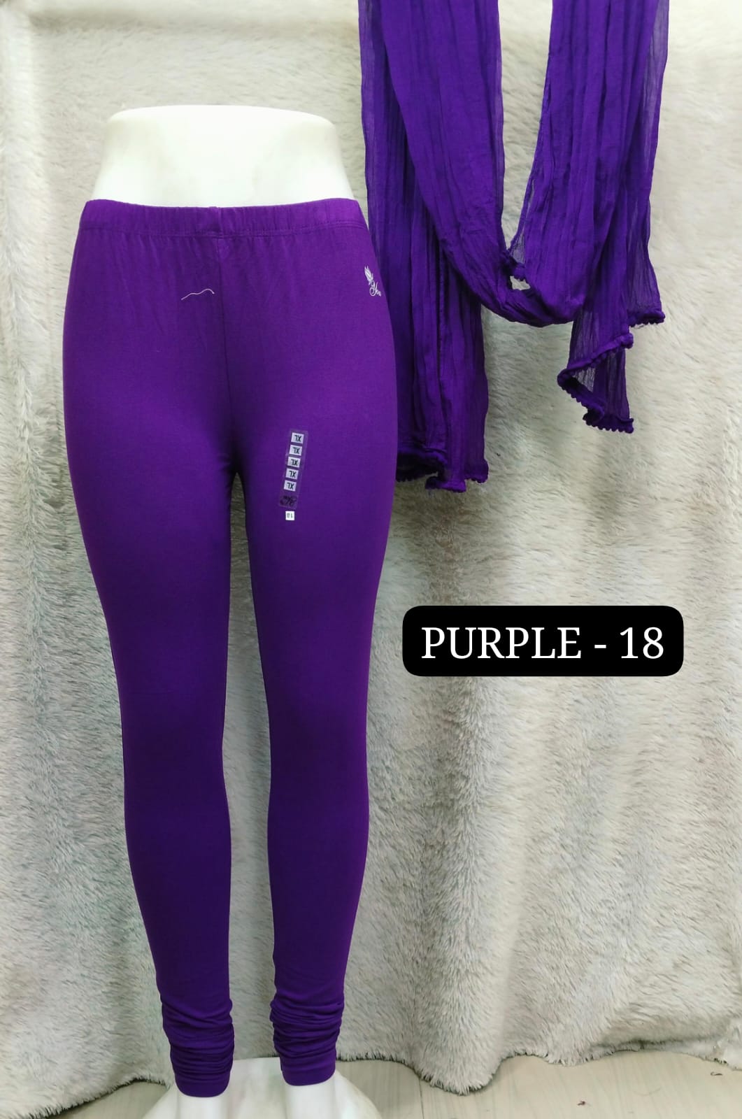 4 Way Leggings & Nazmin Dupatta - Purple