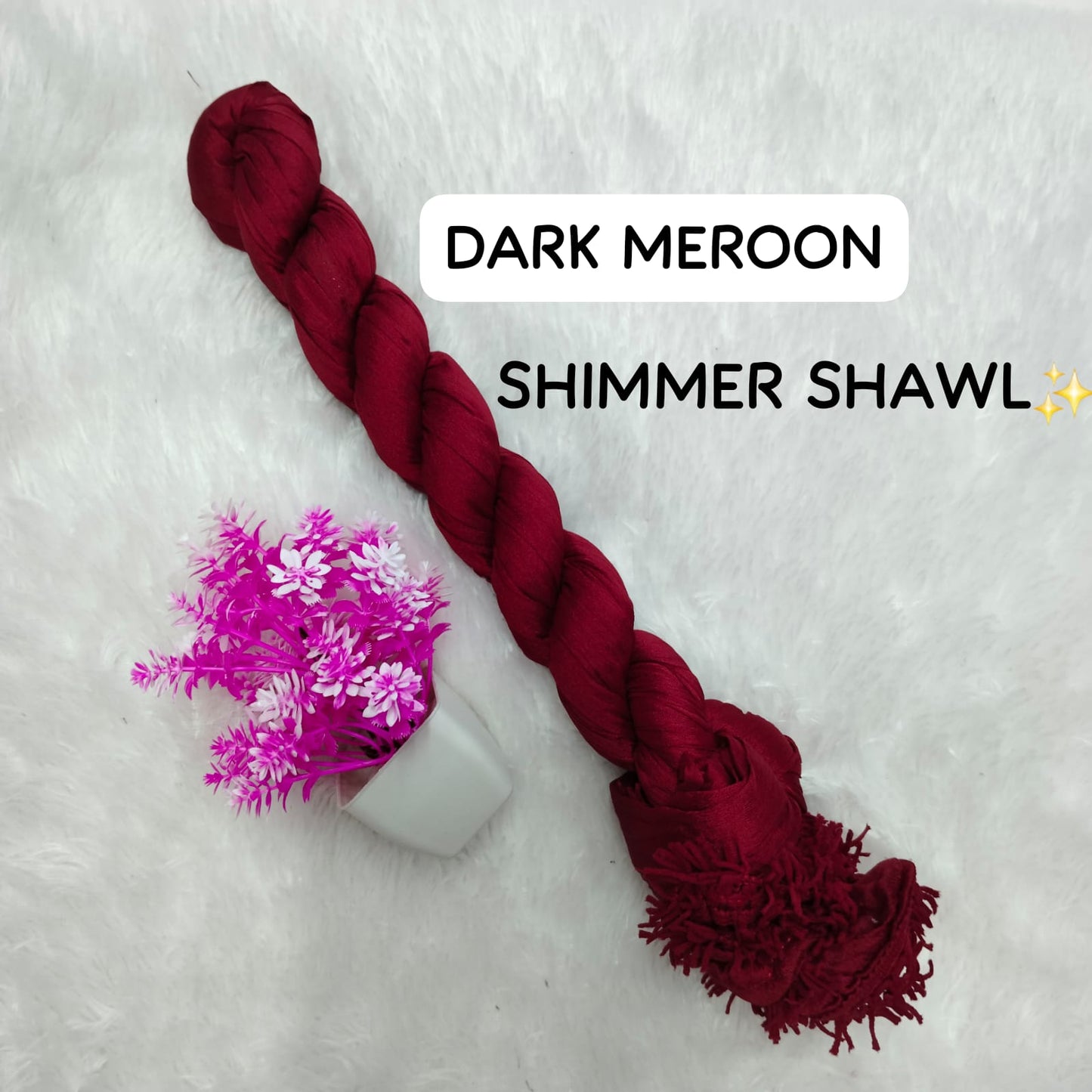 Heavy Quality Shimmer Dupatta - Dark Meroon