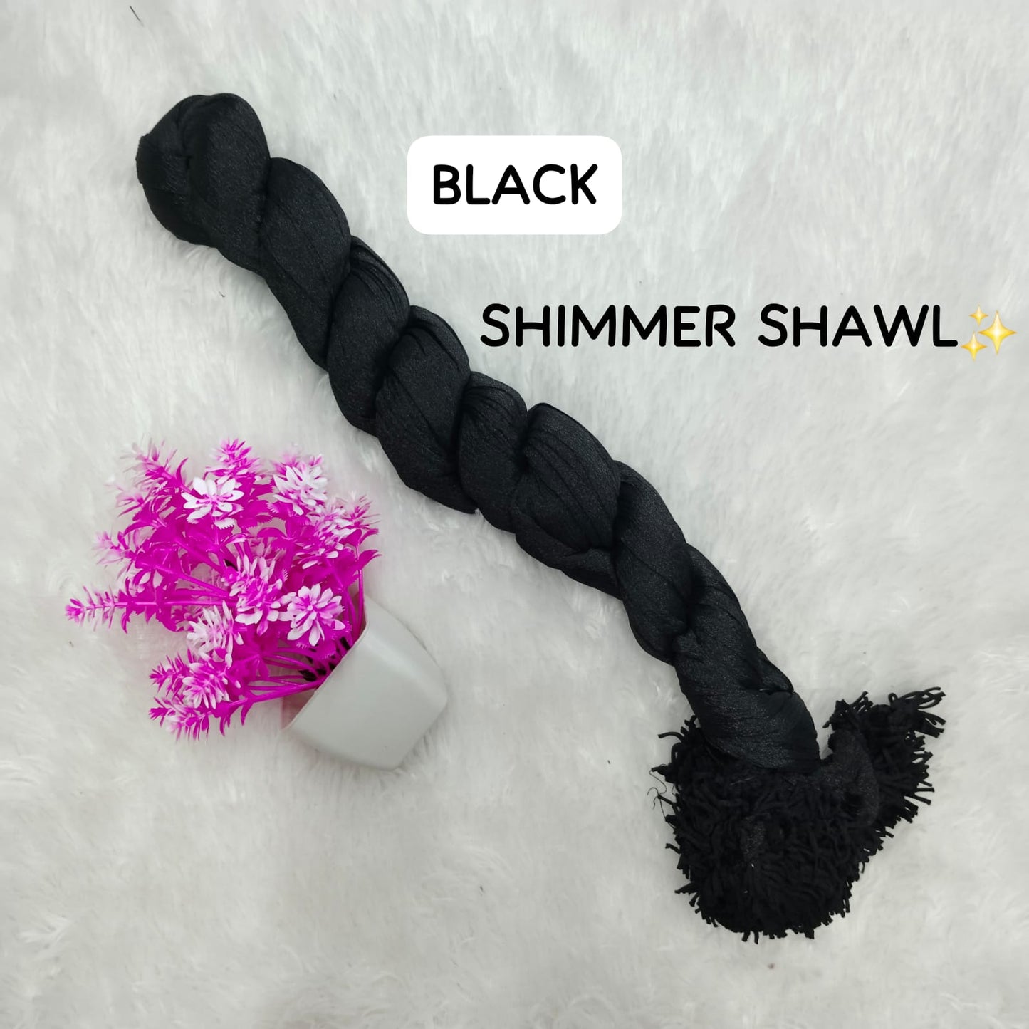 Heavy Quality Shimmer Shawl - Black