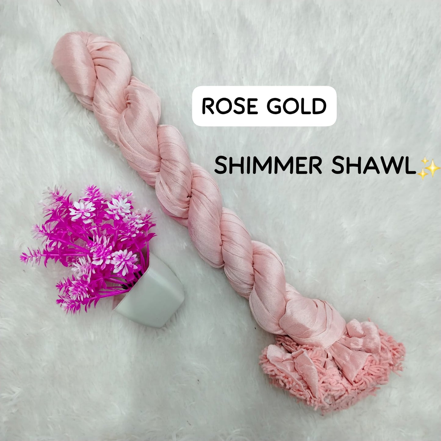 Heavy Quality Shimmer Shawl - Rose Gold