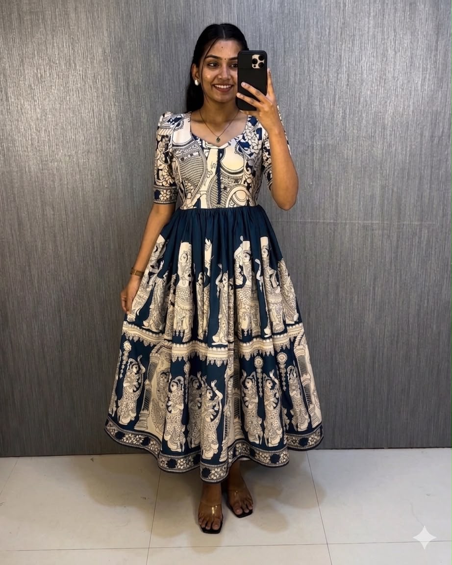 Kalamkari Frock - Ramer Green