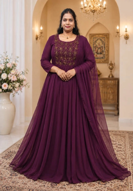 Aari Work Panel Cut Anarkali