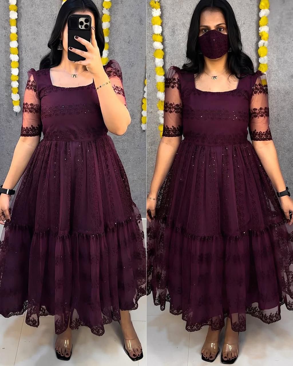 Heavy Net Aaliya Net -Wine