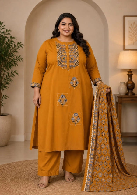 Plus Size Pure Cotton half White Sharara Set (3XL to 6XL)