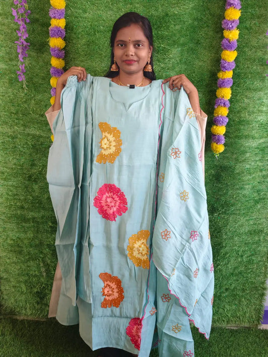 Mulchantheri 3pcs Set - Silk Embroidery