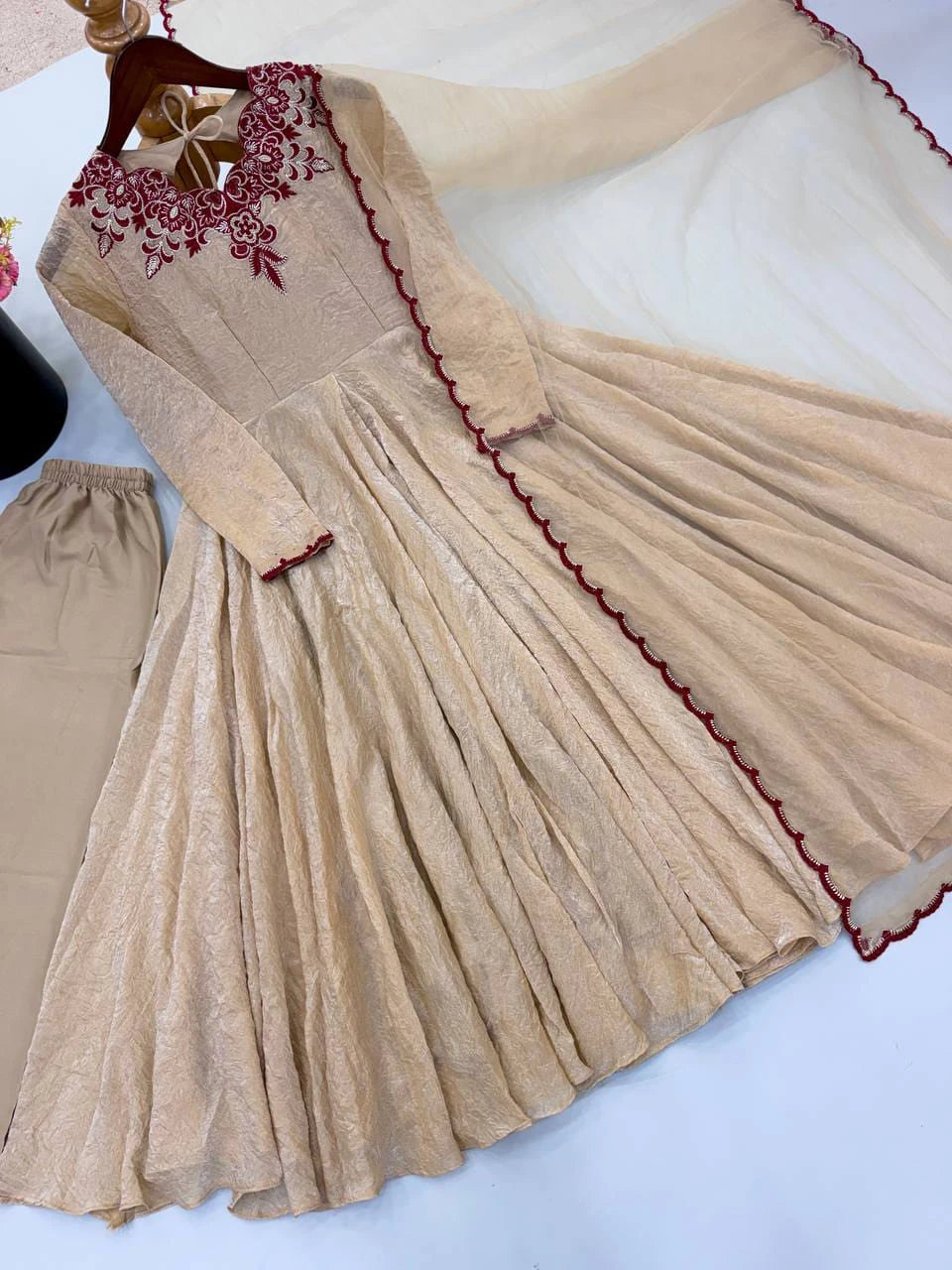 Plus Size Crush Embroidery Thread work 3pcs Set