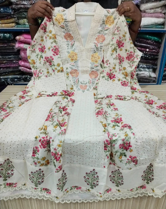 Plus Size High Neck Aquaba Anarkali