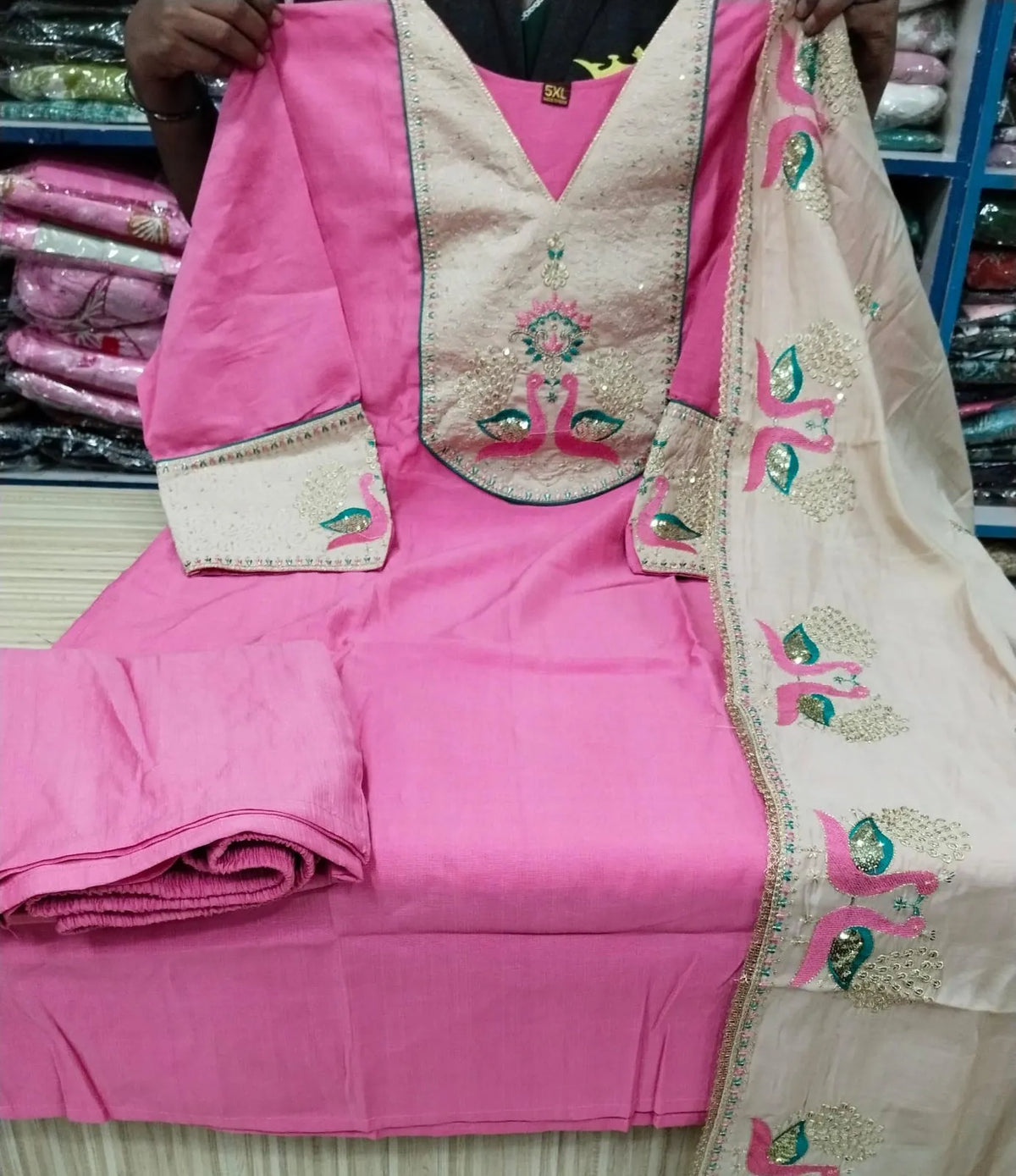Plus Size Vectican Kurthi 3pcs Set