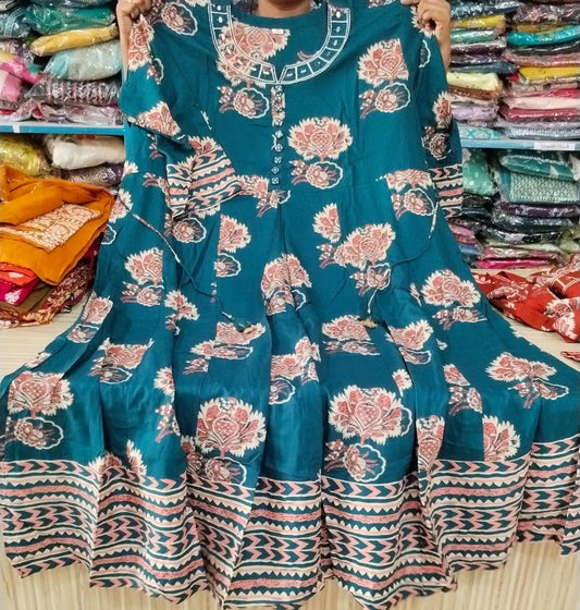 Plus Size Heavy Rayon Mirror Anarkali