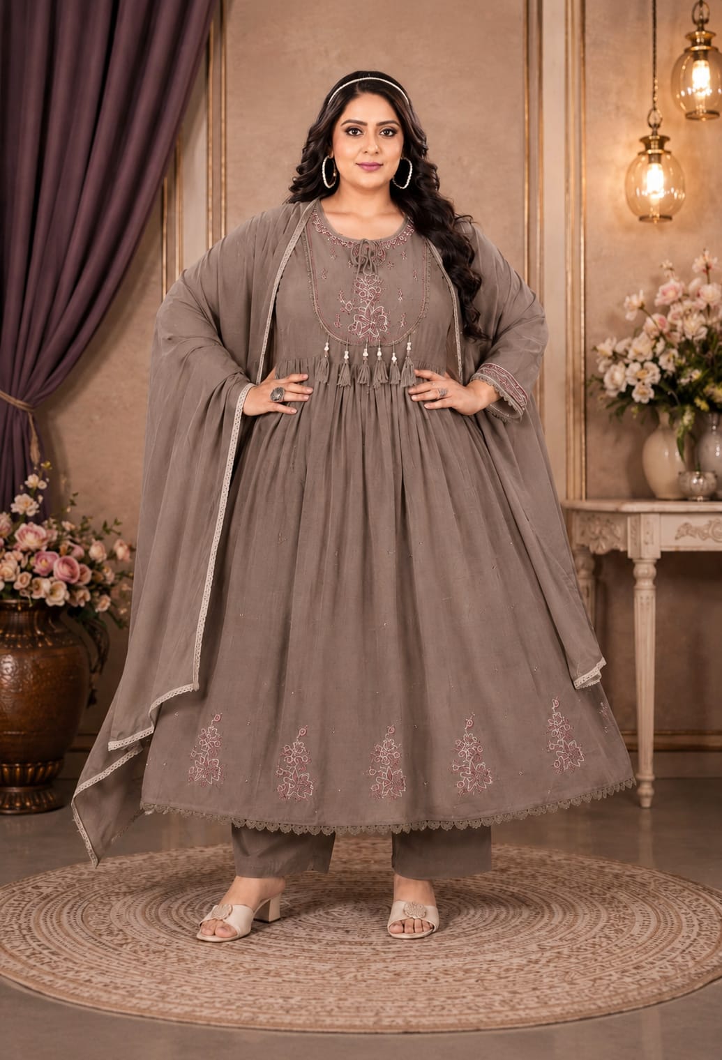 Plus Size Mul Cotton Thread Emporidary 3 pcs Set