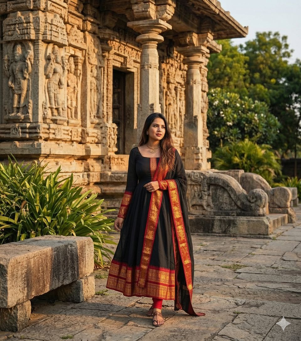 Plus Size Pattu Anarkali