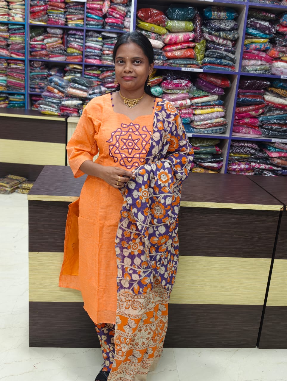 Plus Size Mangalgiri Cotton Kolam Design