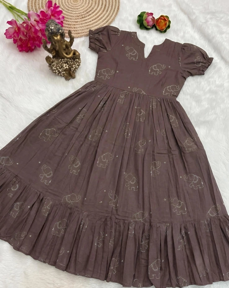Plus Size Slub Cotton Frock