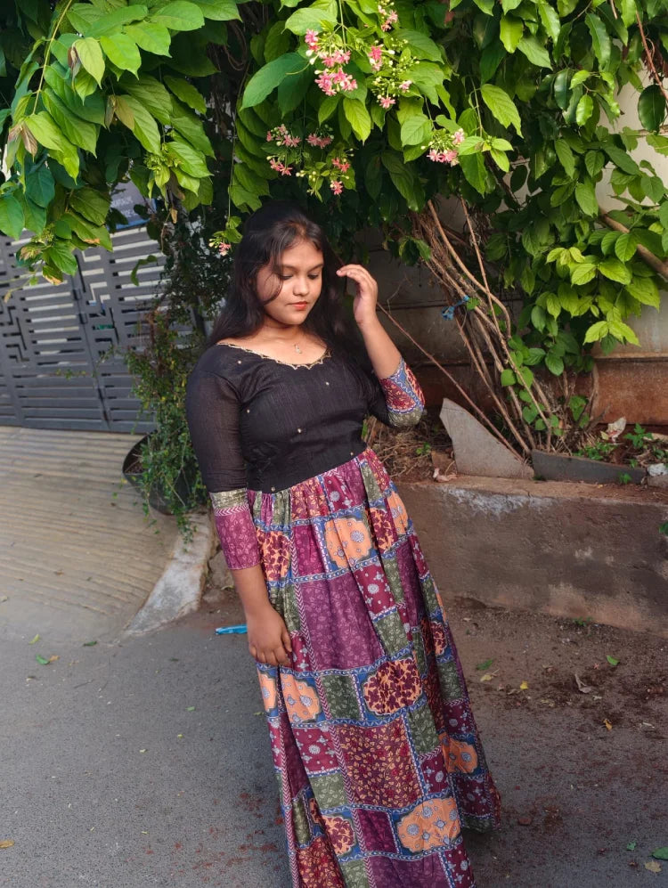 Multi Colour Maxi With Dupatta