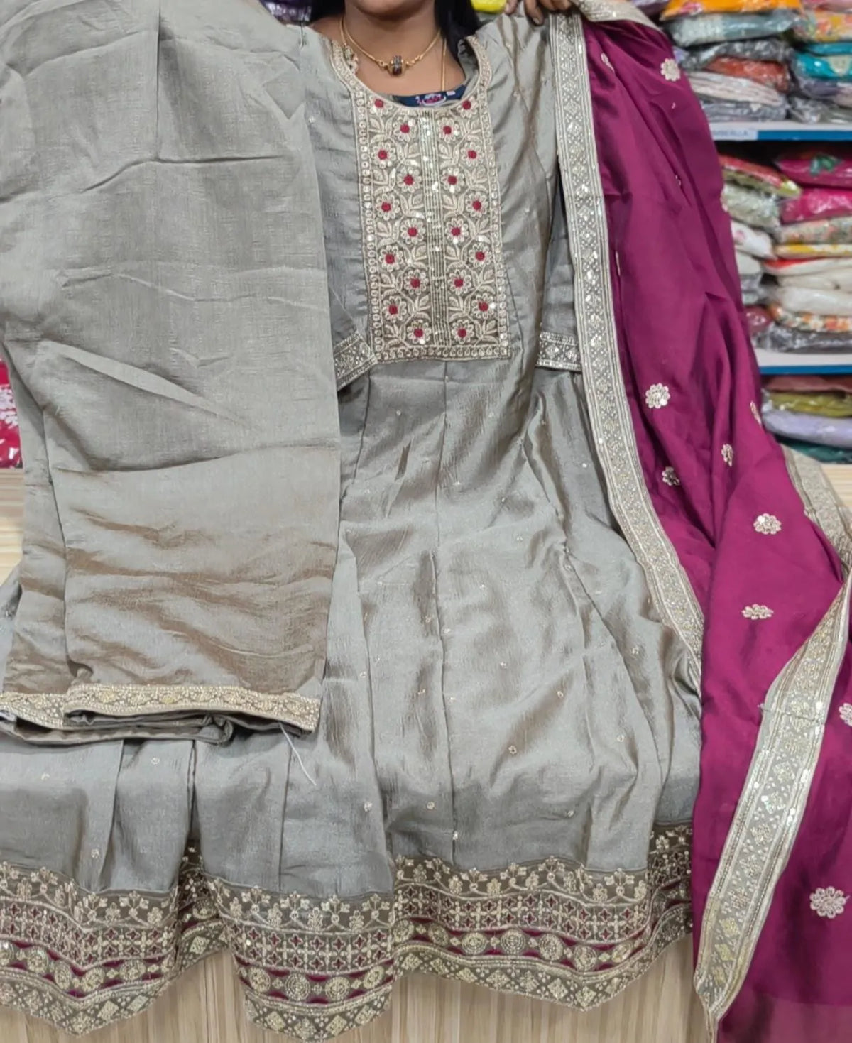 Plus Size Kalimodel Vizhitra Silk 3pcs Set