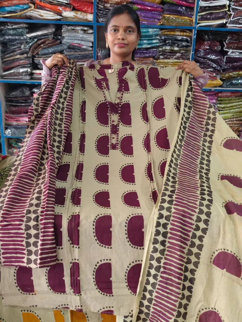 Plus Size Dhabu Cotton 3pcs Set