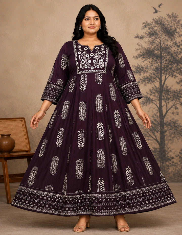 Plus Size Emporidary Anarkali