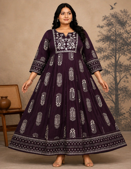Plus Size Emporidary Anarkali
