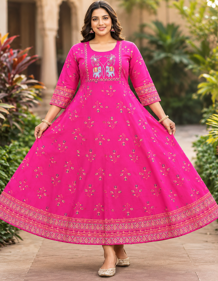 Plus Size Emporidary Anarkali