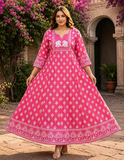 Plus Size Emporidary Anarkali