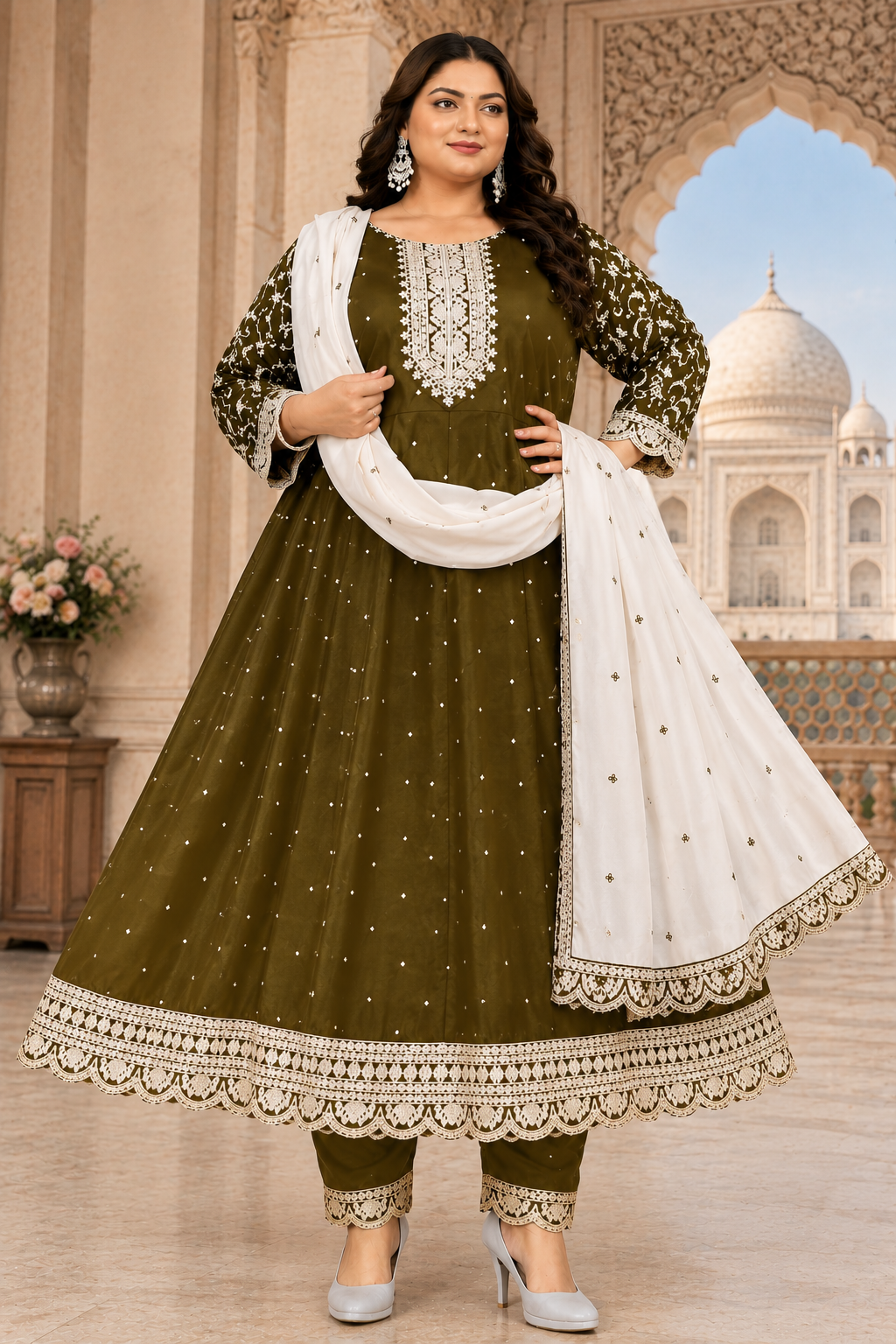 Plus Size Kali Model Vizhitra Silk