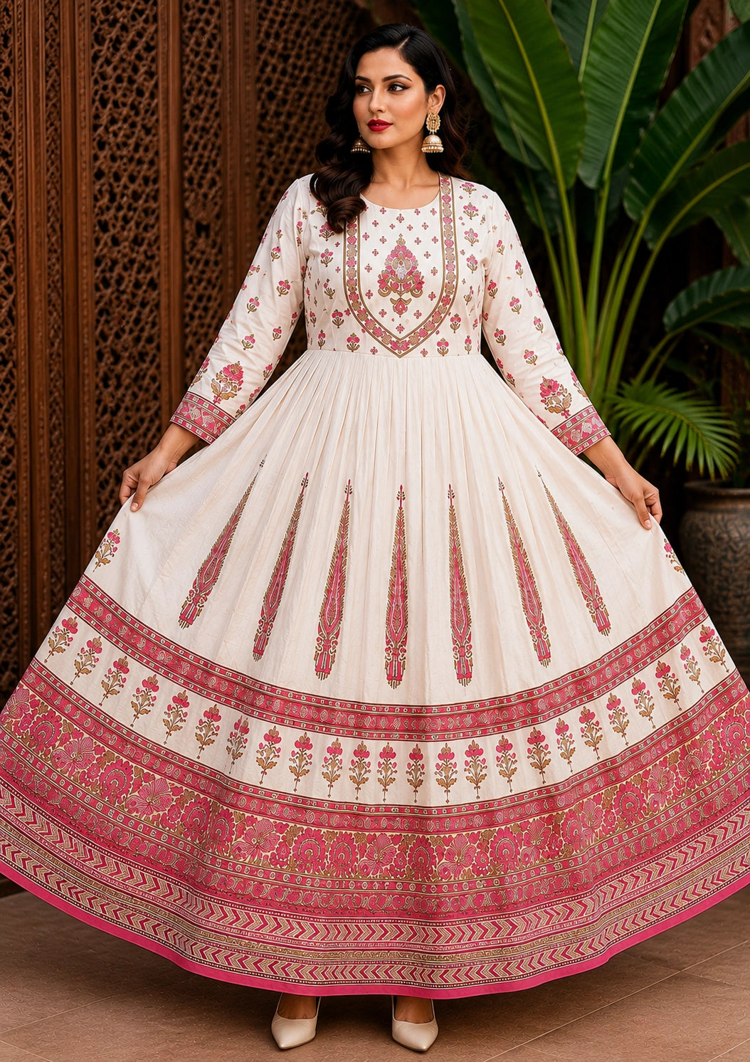 Plus Size Mulmul Cotton Heavy Aari Work