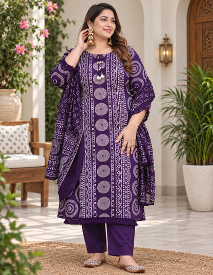Plus Size Dhabu Cotton Mirror 3pcs Set