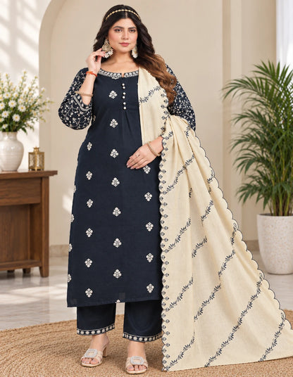 Plus Size Vizhitra Party Wear 3pcs Set