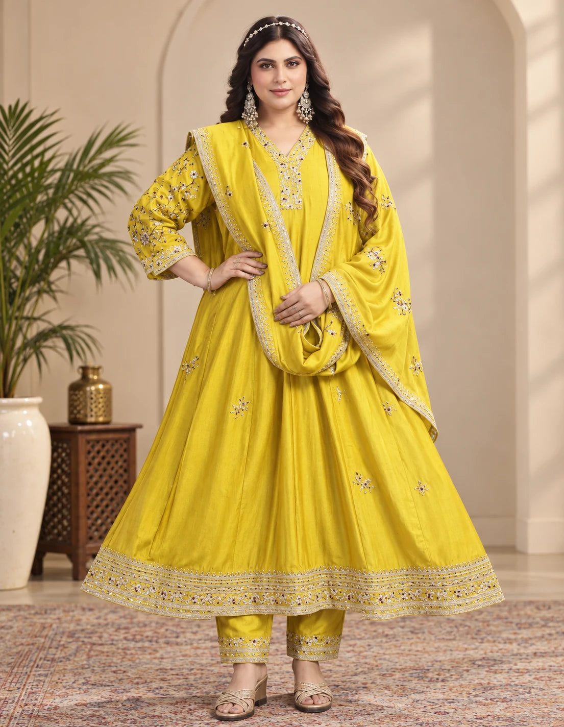 Plus Size Blooming Vizhitra Highneck 3pcs set